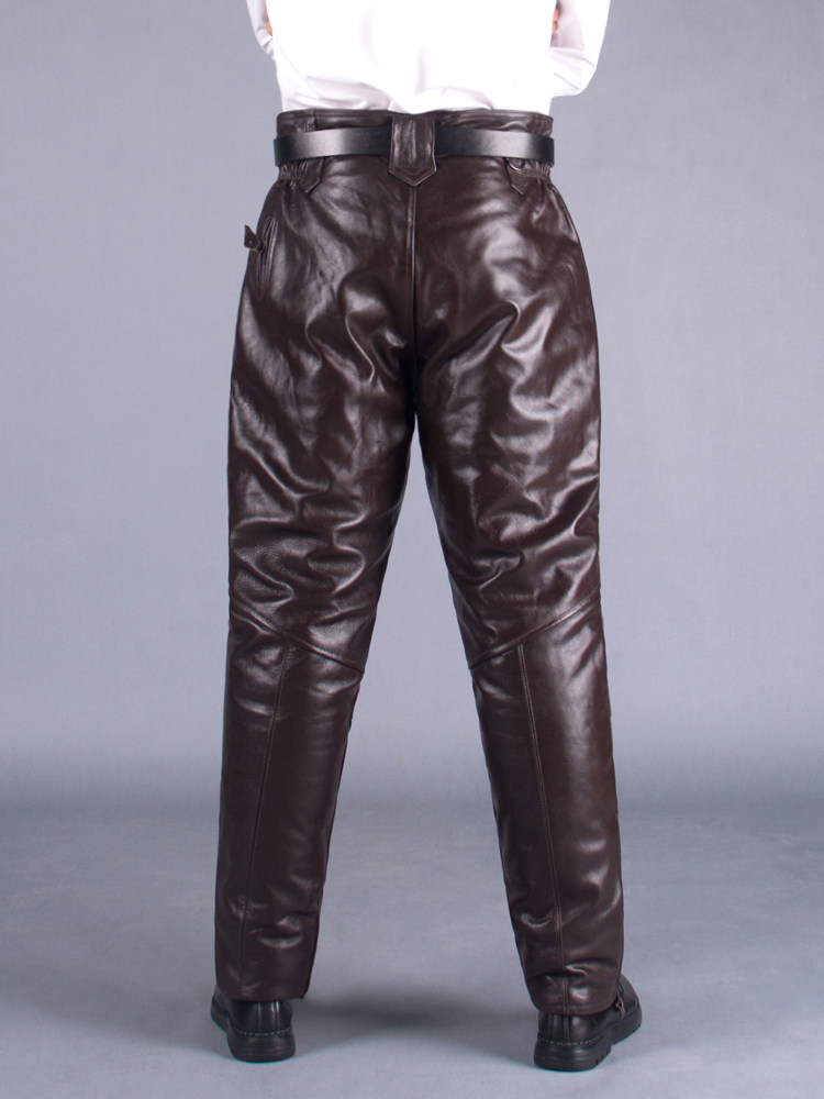 첫 번째 레이어 소 가죽 59 스타일 파일럿  가죽 가죽 바지 남성 가죽 바지 플러스 벨벳 두꺼운 느슨한 겨울 오토바이 바지