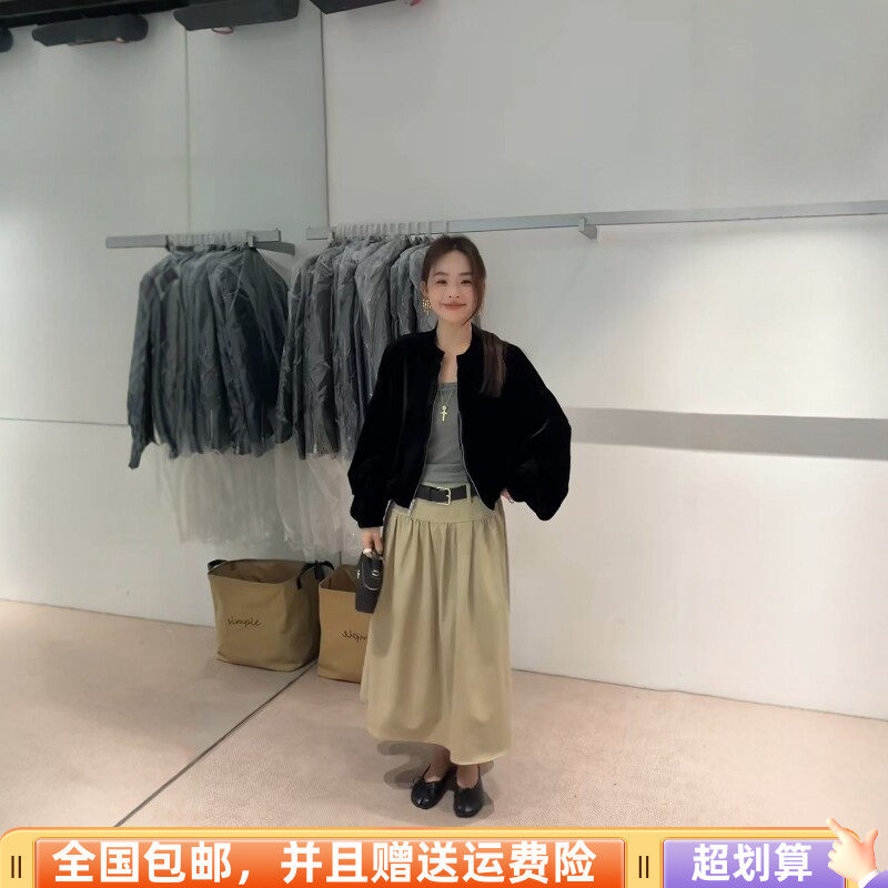秋季韩金丝绒百搭减龄短外套女