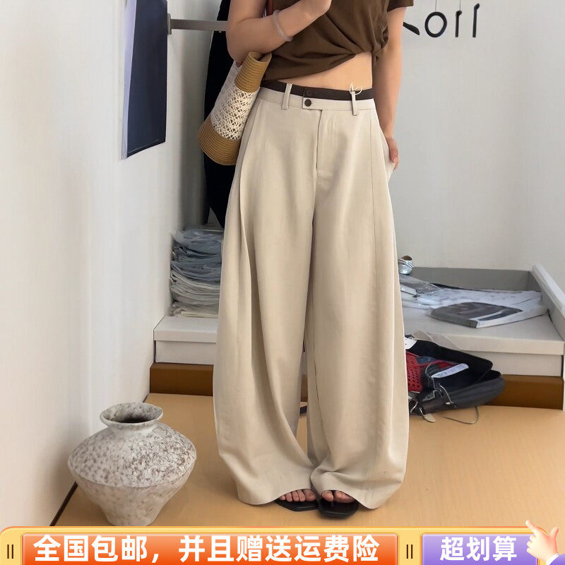 夏季薄款高腰显瘦直筒休闲裤女
