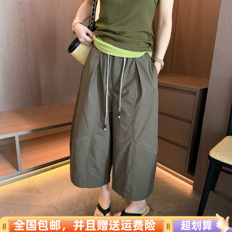2026夏季新品韩版宽松显瘦休闲裤九分裤速干裤工装高腰时尚减龄女