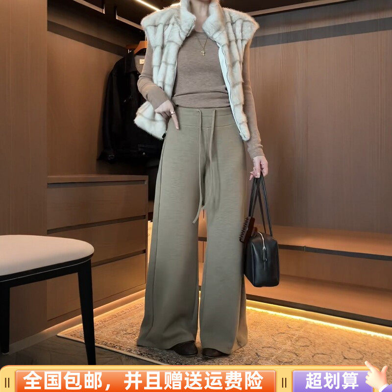秋季韩版高腰显瘦直筒休闲裤女