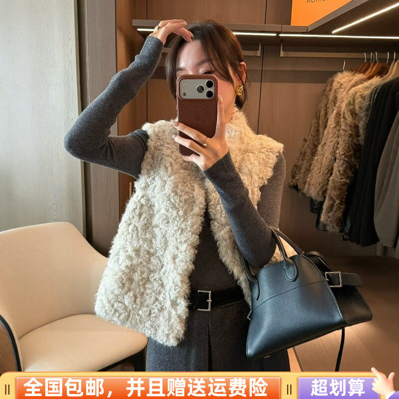 人造羊羔毛保暖马甲秋季新品