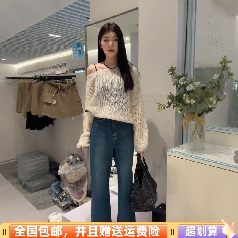 秋季宽松显瘦灯笼袖套头针织衫