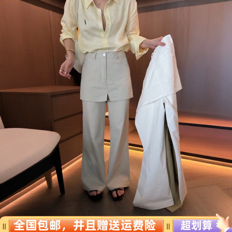 2026春季新品韩版宽松显瘦休闲裤高腰屁帘裤设计时尚喇叭裤女潮