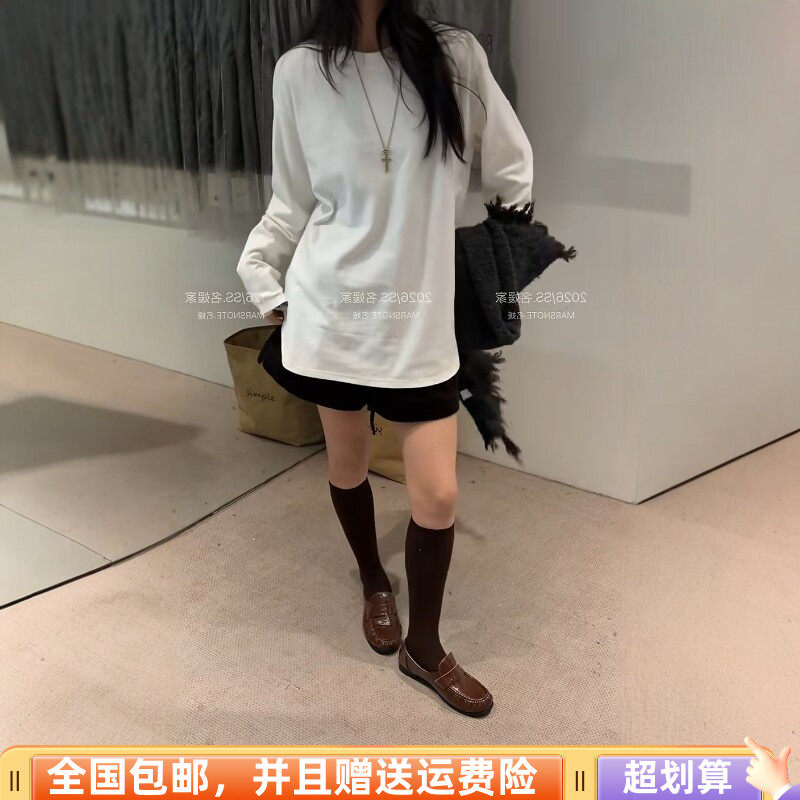 冬季加绒宽松显瘦长袖T恤