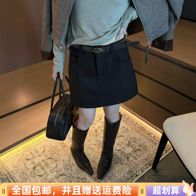 秋季韩版高腰A字显瘦短裙