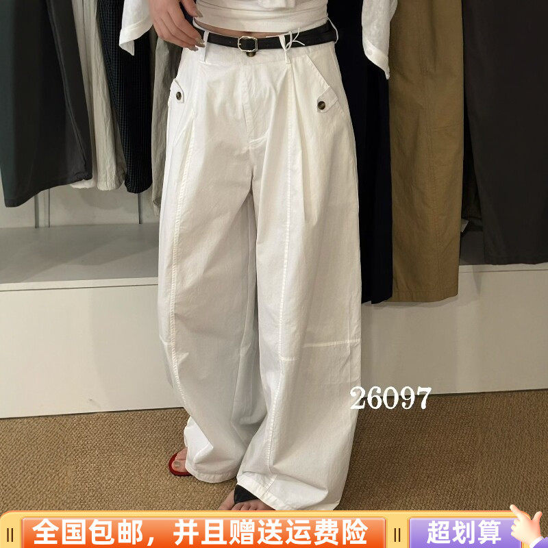 夏季韩版高腰显瘦直筒工装裤女