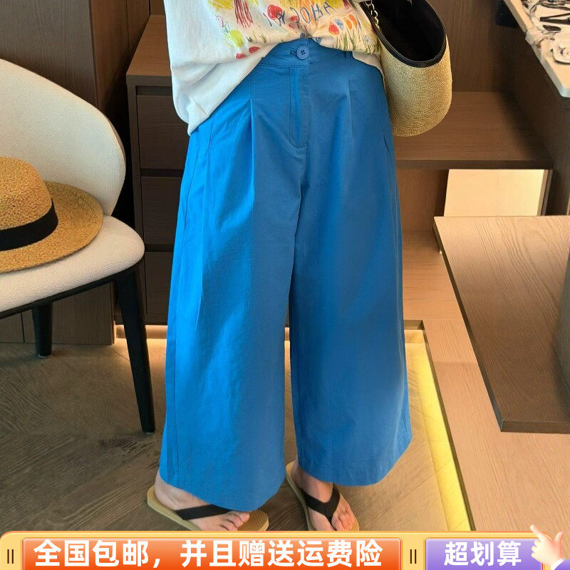 2026夏季新品韩版宽松显瘦休闲裤九分裤阔腿裤时尚高腰简约女潮