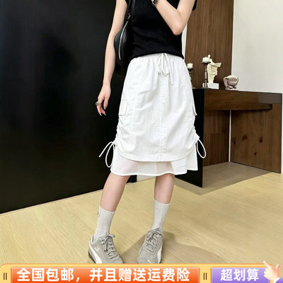 夏季韩版高腰显瘦双层中裙