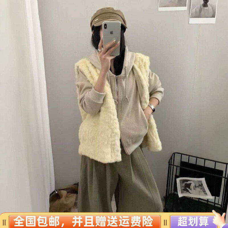 冬季加绒显瘦卫衣马甲两件套女