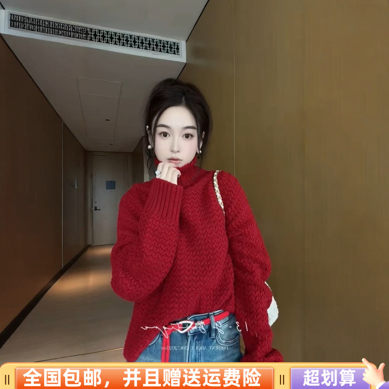 韩版宽松显瘦羊毛套头毛衣