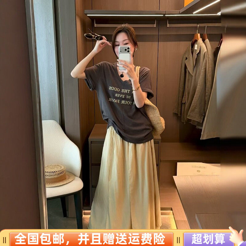 2026夏季新品韩版宽松显瘦短袖T恤加半身裙两件套套装时尚减龄女