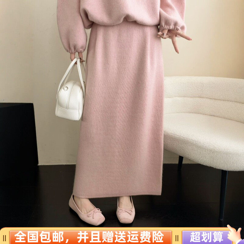 冬季加厚羊毛A字显瘦半身长裙