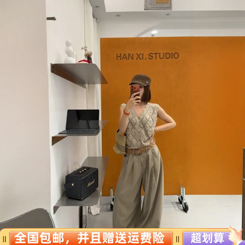 夏季复古V领针织马甲女显瘦减龄