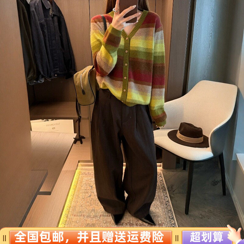 秋季韩版显瘦减龄羊毛针织开衫女