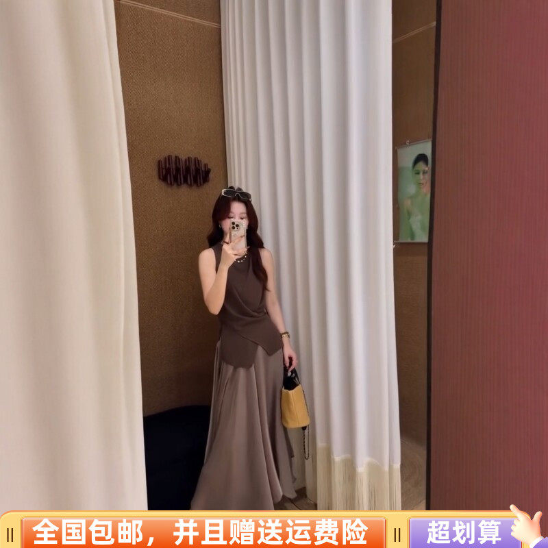 2026夏季新品韩版宽松显瘦无袖背心上衣加半身裙长裙两件套套装女