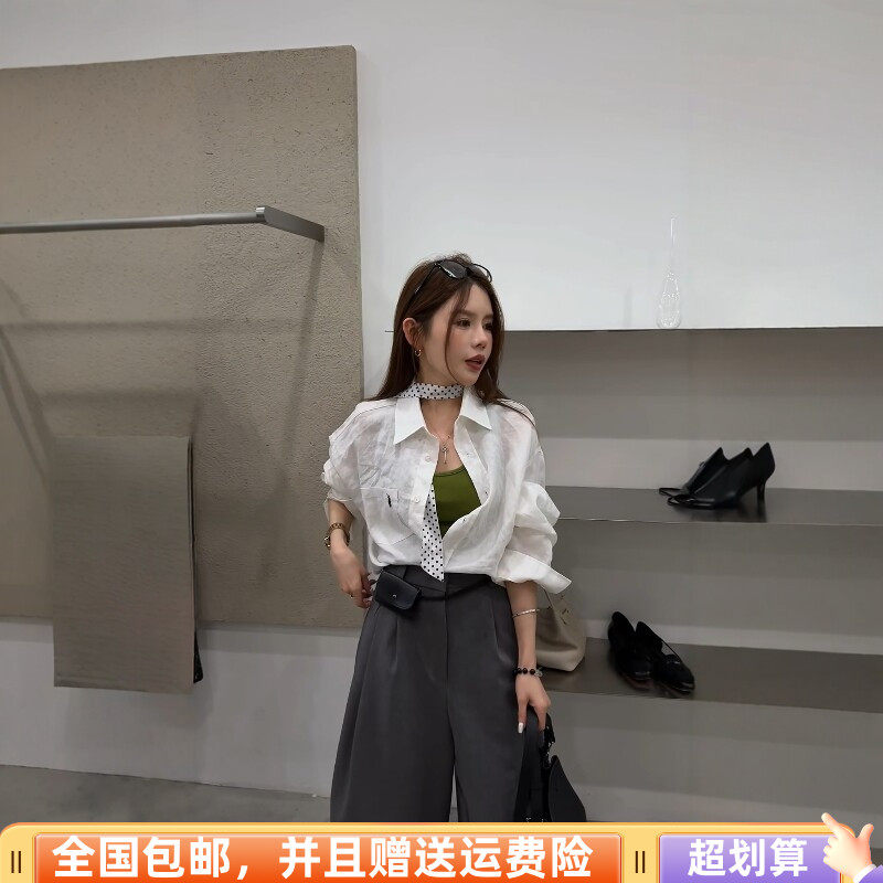 2026春季新品韩版宽松显瘦衬衣加背心两件套套装时尚减龄气质女潮