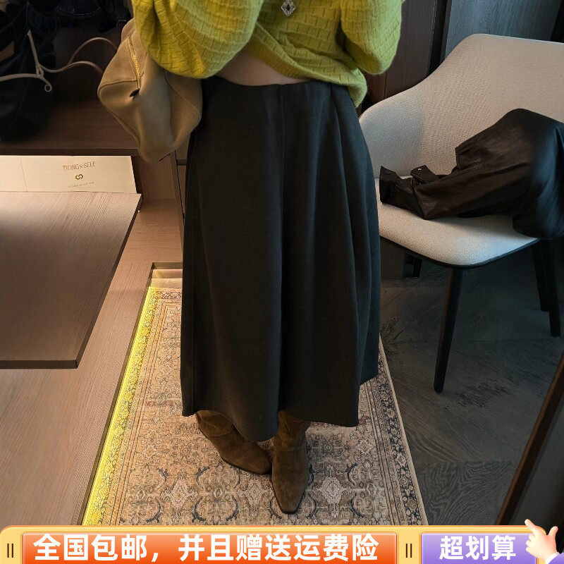 秋季韩版高腰显瘦花苞针织长裙