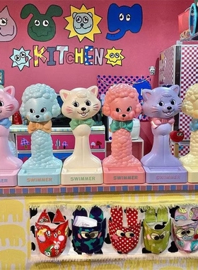 包邮原包装复刻swimmer猫咪帽子首饰收纳架卡通桌面摆台昭和复古