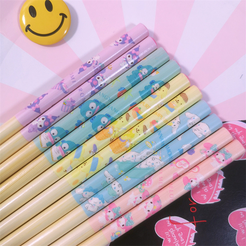 可爱天然竹筷三丽鸥木筷卡通筷子美乐蒂筷子库洛米筷子家用餐具