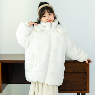 （清仓特价）儿童羽绒服新标90白鸭绒羊羔毛男女童冬季外套中长款