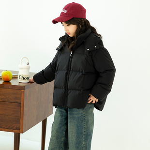 福潴潴 新国标90白鸭绒女童羽绒服短款儿童冬季外套杜邦三防面料