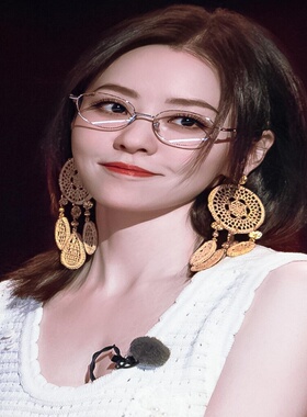 张靓颖同款小框椭圆眼镜近视女度数可配高级感纯欲金丝眼睛框镜架