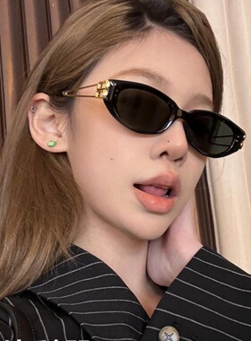 gm墨镜女2026新款高级感镂空时尚猫眼太阳镜防紫外线防晒窄框眼镜