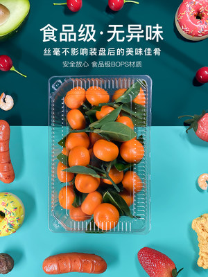 打包盒寿司盒包邮外卖盒烤鸭盒水果盒糕点盒肉卷盒透明塑料盒带扣