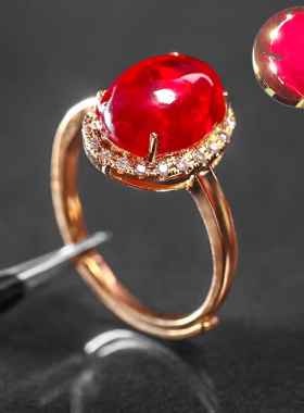 朱砂晶体软红宝石层层精选