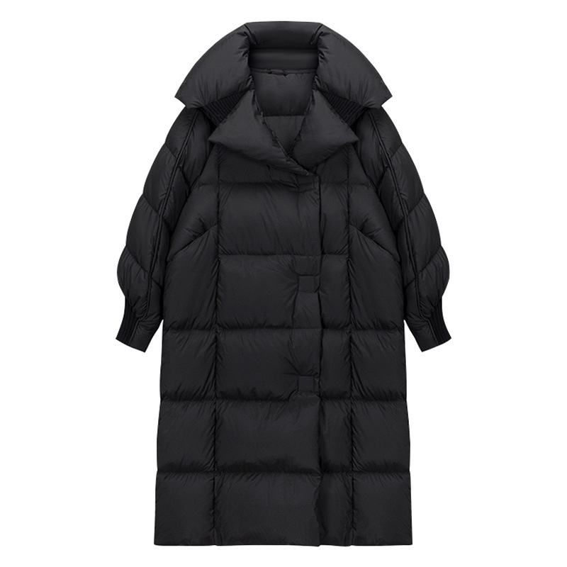 黑色羽绒服女加厚过膝2025冬季新款高级气质保暖外套中长款女装