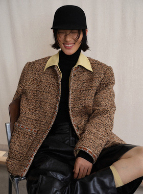 UNITY MODE 复古设计感羊毛毛呢外套女冬季小香风气质上衣251328