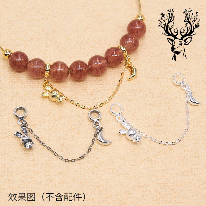 S925纯银双头吊坠带链条