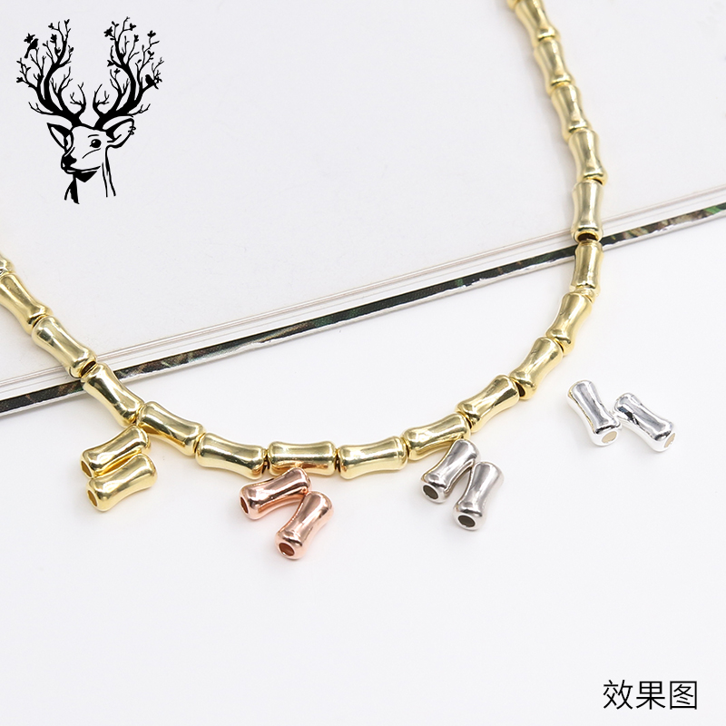 S925纯银竹节小直管银管子