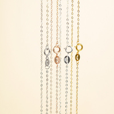 纯银O字项链银链子素链子