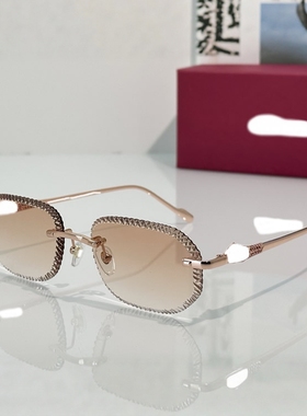 欧美波浪纹无框个性女遮阳太阳镜