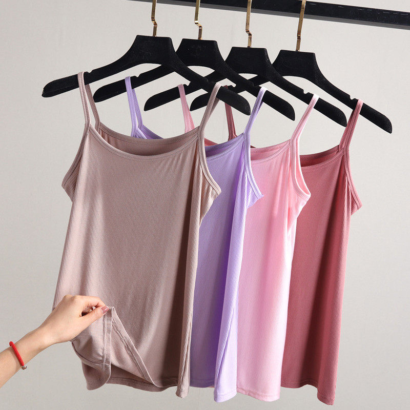 夏季外穿莫代尔棉小吊带女黑白色内搭修身显瘦背心薄款内穿打底衫