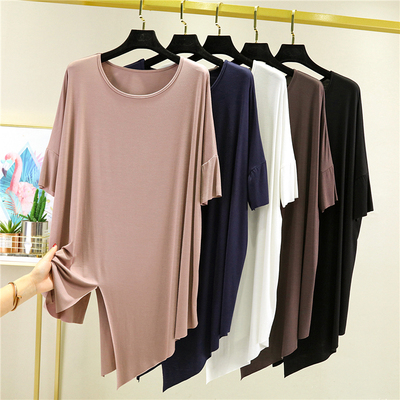 莫代尔T恤中长款上衣打底衫