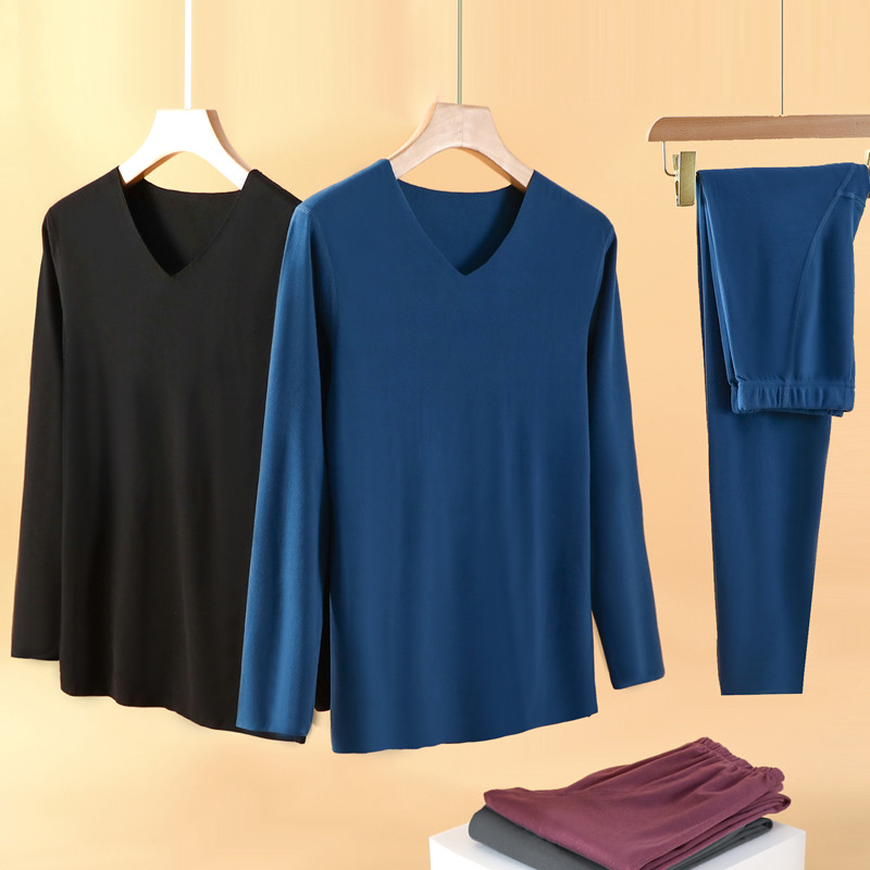 男士德绒V领打底衫秋冬无痕加绒加厚保暖贴身内搭秋衣秋裤棉套装,女士内衣/男士内衣/家居服,保暖套装,淘宝优惠券,粉丝福利购,淘宝优惠卷