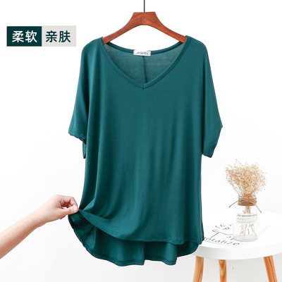短袖韩版薄款纯色莫代尔女