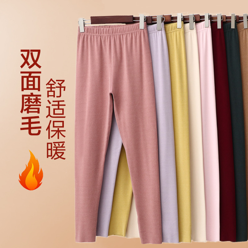 磨毛发热打底裤秋冬加绒德绒秋裤