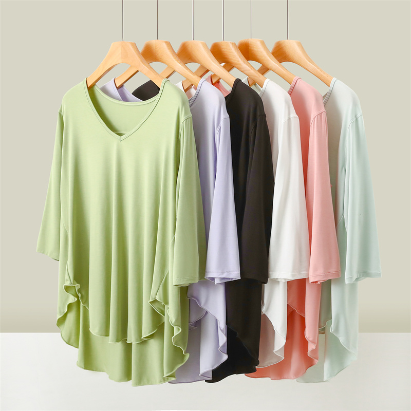 七分袖韩版薄款V领优可丝女