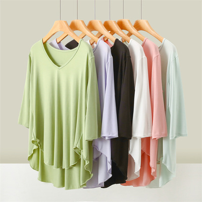 七分袖韩版薄款V领优可丝女