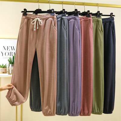 德绒女卫裤秋冬加厚加绒宽松束脚裤显瘦保暖长裤小脚休闲裤运动裤