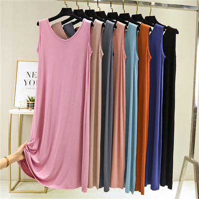 莫代尔宽松薄款大码家居背心裙