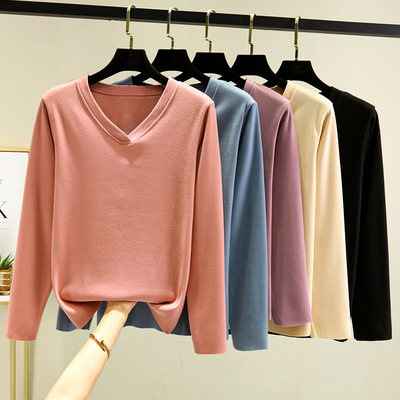 长袖加厚V领德绒女士厂家直销