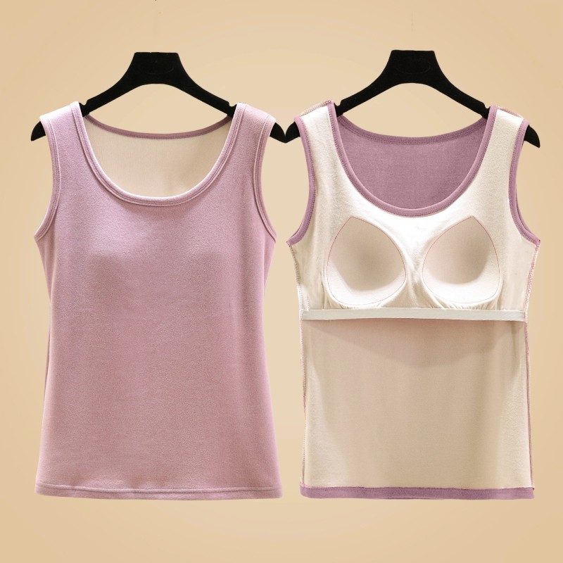 秋冬新款德绒贴身带胸垫保暖背心女圆领内搭吊带马甲打底衫棉上衣,女士内衣/男士内衣/家居服,保暖背心,淘宝优惠券,粉丝福利购,淘宝优惠卷