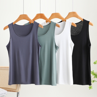 夏季男士莫代尔圆领背心薄款宽松加大码加肥无袖上衣内搭打底衫