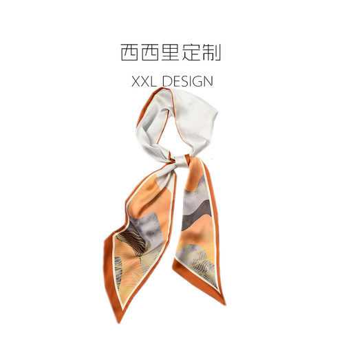 石原里美丝巾焦糖色水墨画ins