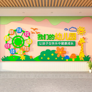 幼儿园墙面装饰环创主题墙贴大厅形象文化布置早教机构装饰墙贴